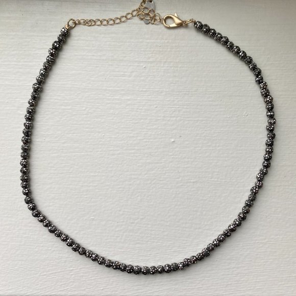 New Express Matching Black Studded Choker Necklace & Black Studded Bracelet - Picture 2 of 6